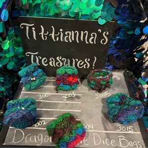 Crochet Dragon/Mermaid Scale Dice Bags
